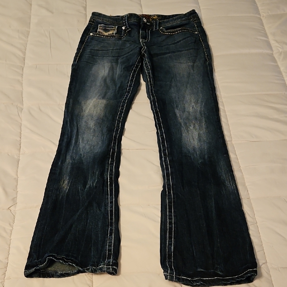 Maurices Blue Flare Wide Leg Jeans with Vintage Appeal